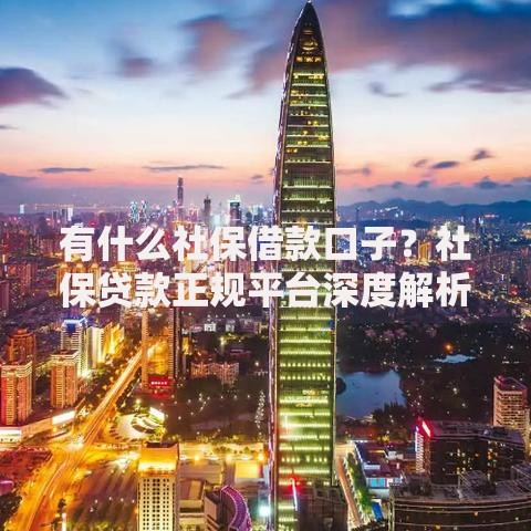 有什么社保借款口子？社保贷款正规平台深度解析