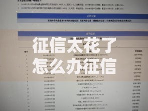 征信太花了怎么办征信？修复方法与贷款申请攻略