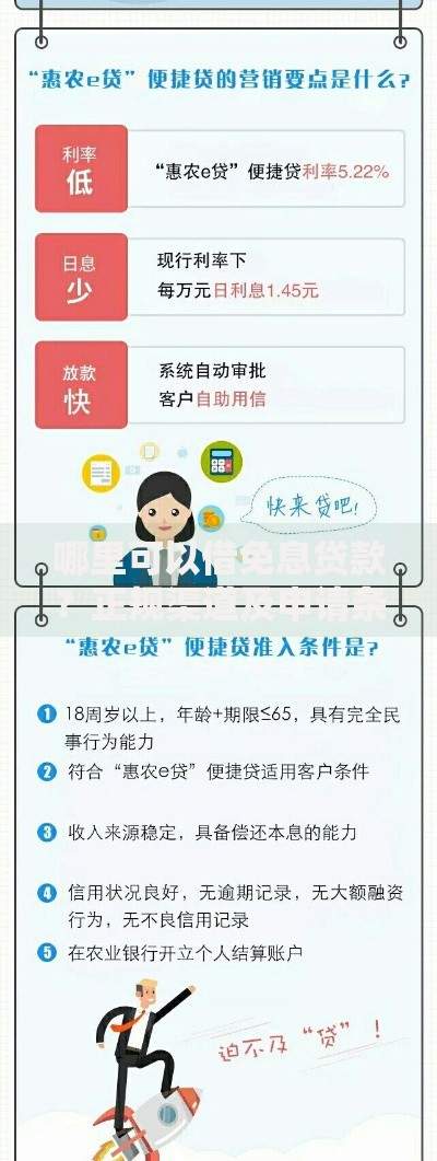 哪里可以借免息贷款？正规渠道及申请条件详解