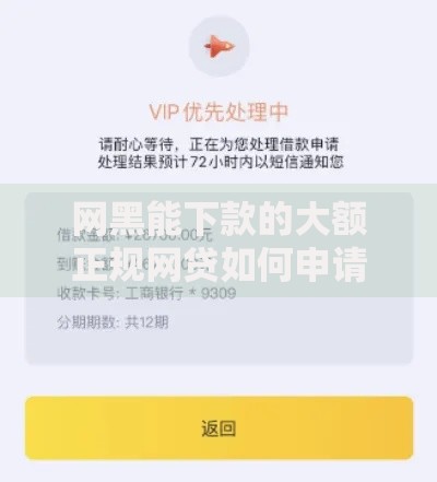 网黑能下款的大额正规网贷如何申请成功？
