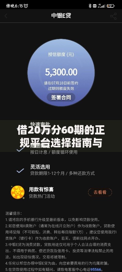 借20万分60期的正规平台选择指南与深度解析