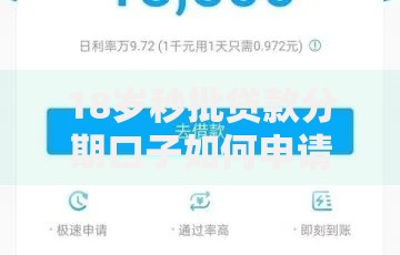 18岁秒批贷款分期口子如何申请？条件与流程详解