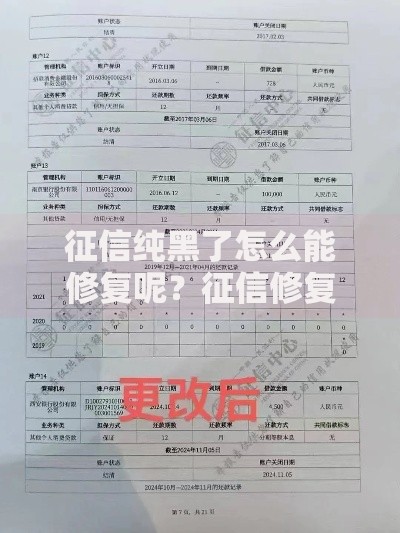 征信纯黑了怎么能修复呢？征信修复权威指南