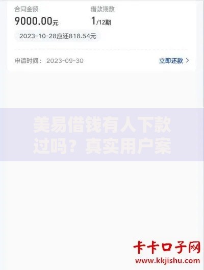 美易借钱有人下款过吗？真实用户案例与下款流程解析