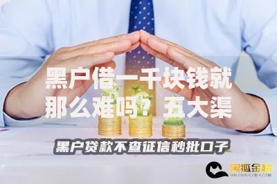 黑户借一千块钱就那么难吗？五大渠道深度解析