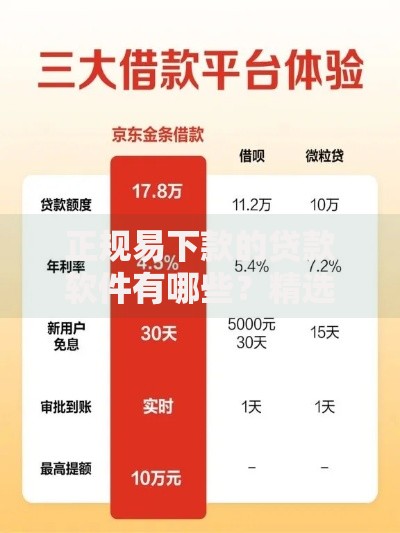 正规易下款的贷款软件有哪些？精选平台解析与申请指南