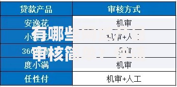 有哪些网贷产品审核简单？快速审批低门槛平台推荐