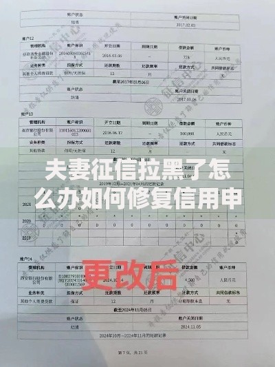 夫妻征信拉黑了怎么办如何修复信用申请贷款