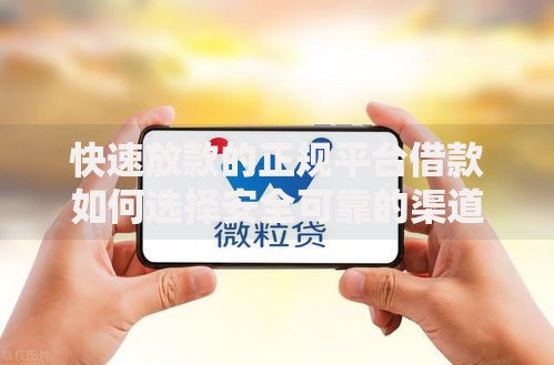 快速放款的正规平台借款如何选择安全可靠的渠道？
