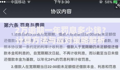 2万逾期一年罚息多少钱？计算方法与应对策略解析