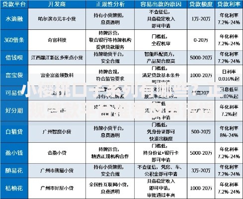 小樱桃口子系列有哪些？正规贷款平台推荐及申请指南