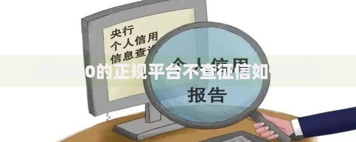 借3000的正规平台不查征信如何选择