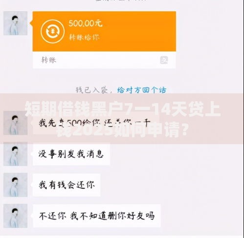 短期借钱黑户7一14天贷上钱2025如何申请？