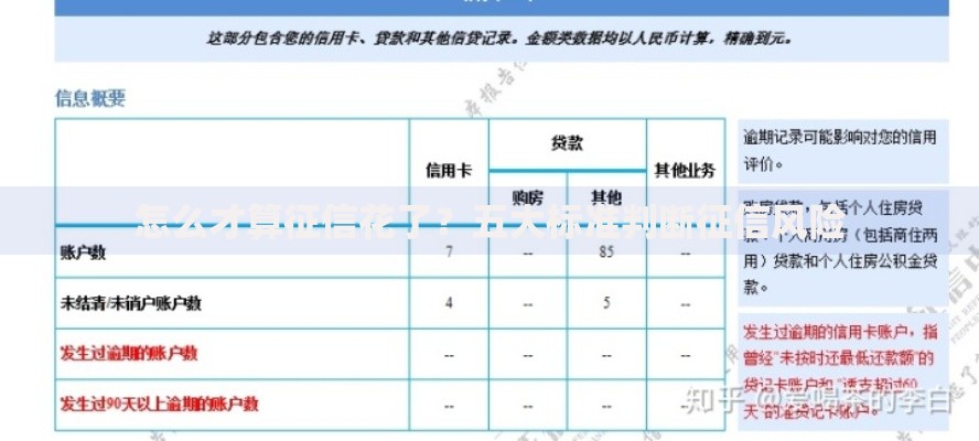 怎么才算征信花了？五大标准判断征信风险