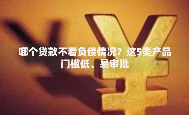 哪个贷款不看负债情况？这5类产品门槛低、易审批