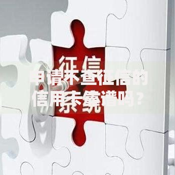 申请不查征信的信用卡靠谱吗？是否存在隐藏风险？