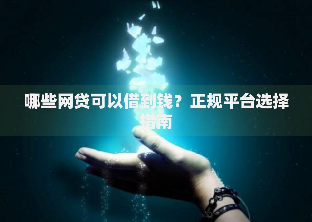 哪些网贷可以借到钱？正规平台选择指南