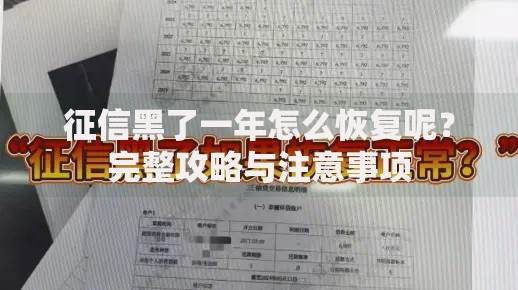 征信黑了一年怎么恢复呢？完整攻略与注意事项
