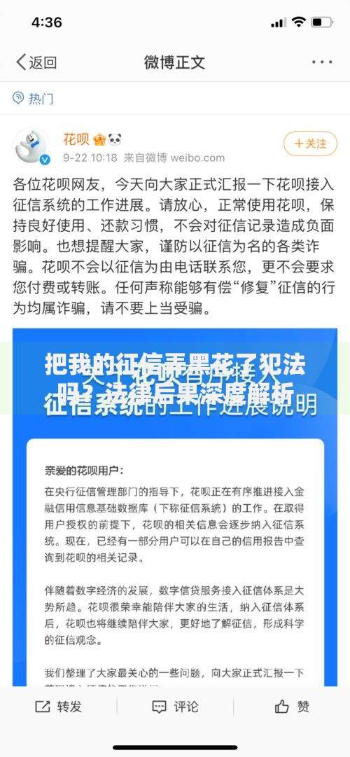 把我的征信弄黑花了犯法吗？法律后果深度解析
