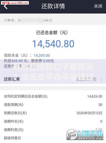有哪些借款口子额度高？这五类平台不容错过