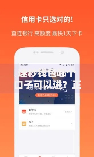 速秒钱包哪个口子可以进？正规申请渠道及详细解析