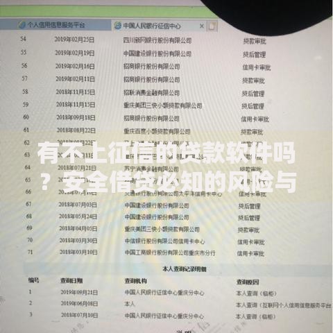 有不上征信的贷款软件吗？安全借贷必知的风险与选择