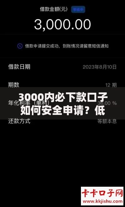 3000内必下款口子如何安全申请？低门槛渠道解析