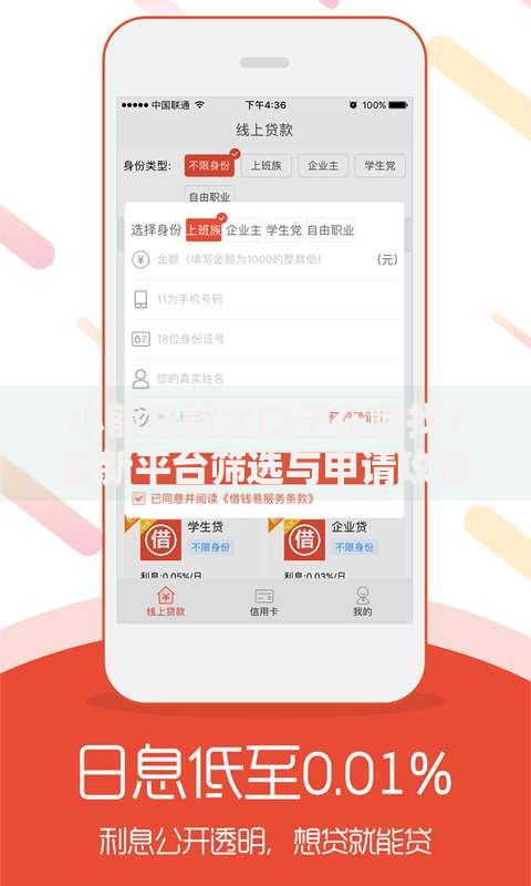 小额贷款大口子在哪找？最新平台筛选与申请攻略