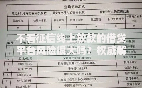 不看征信线上放款的借贷平台风险很大吗？权威解析来了