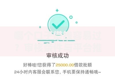 哪个口子借钱容易过？审核条件与平台推荐指南
