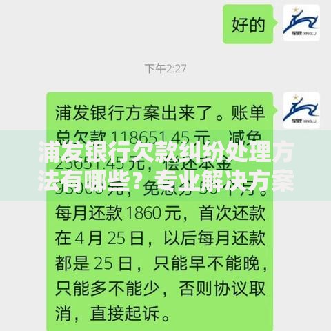 浦发银行欠款纠纷处理方法有哪些？专业解决方案解析