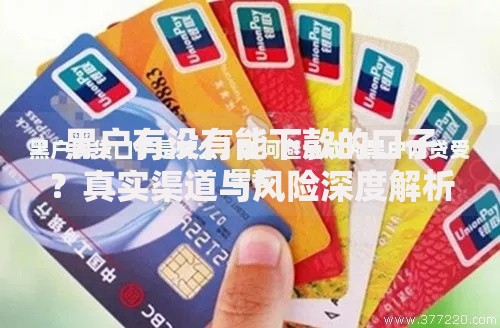 黑户有没有能下款的口子？真实渠道与风险深度解析