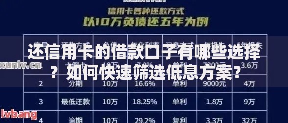 还信用卡的借款口子有哪些选择？如何快速筛选低息方案？