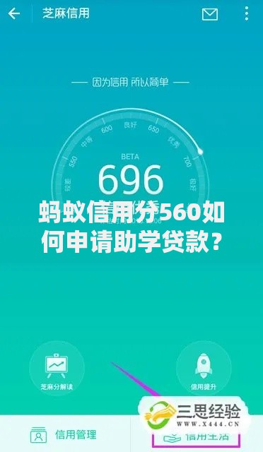 蚂蚁信用分560如何申请助学贷款？低分贷款攻略详解
