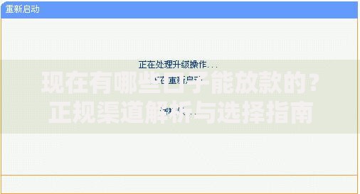 现在有哪些口子能放款的？正规渠道解析与选择指南