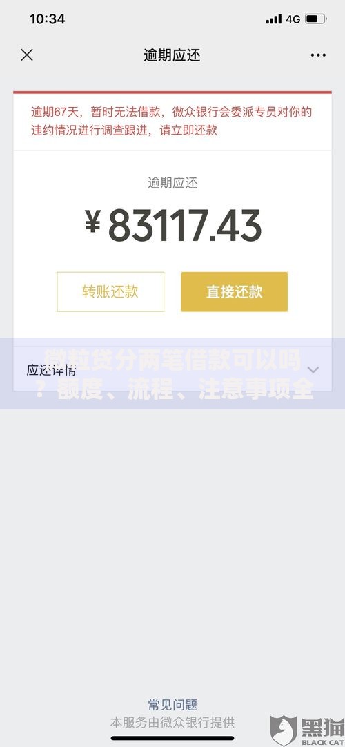 微粒贷分两笔借款可以吗？额度、流程、注意事项全解析