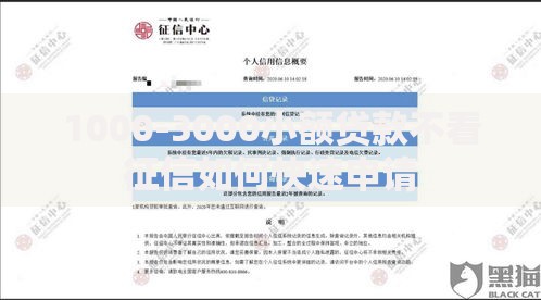 1000-3000小额贷款不看征信如何快速申请