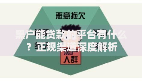 黑户能贷款的平台有什么？正规渠道深度解析