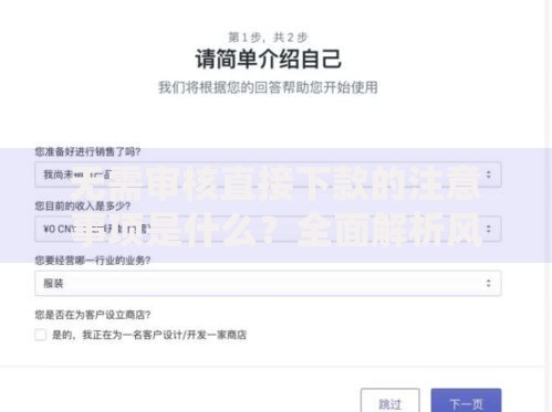 无需审核直接下款的注意事项是什么？全面解析风险与合规流程