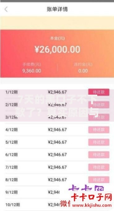7天的黑口子不下款了？真实原因与应对方案解析