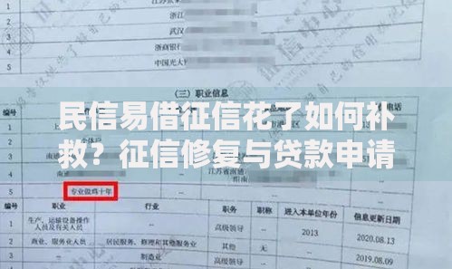 民信易借征信花了如何补救？征信修复与贷款申请全指南