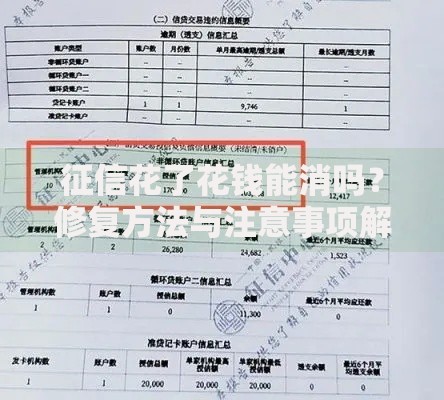 征信花了花钱能消吗？修复方法与注意事项解析