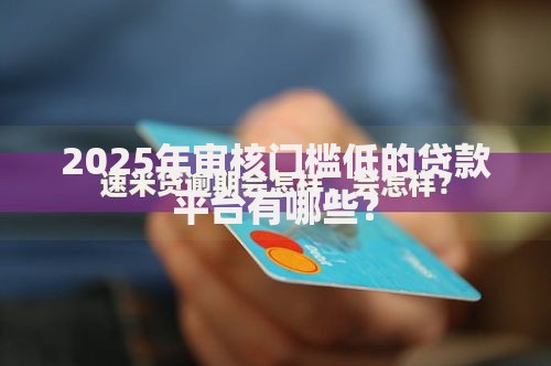 2025年审核门槛低的贷款平台有哪些？