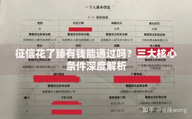 征信花了臻有钱能通过吗?三大核心条件深度解析 征信花了臻有钱能通过吗?三大核心条件深度解析