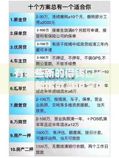 有哪些新的借钱口子？最新借款渠道深度解析