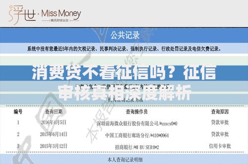 消费贷不看征信吗？征信审核真相深度解析