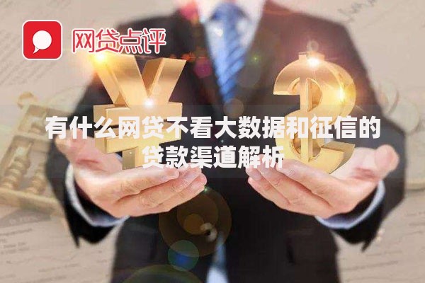 有什么网贷不看大数据和征信的贷款渠道解析
