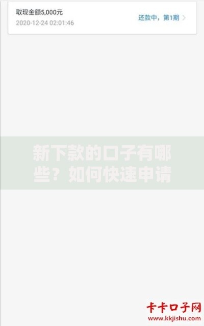 新下款的口子有哪些？如何快速申请低息贷款