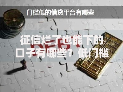 征信烂了也能下的口子有哪些？低门槛正规平台推荐