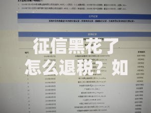 征信黑花了怎么退税？如何操作才能合规申请
